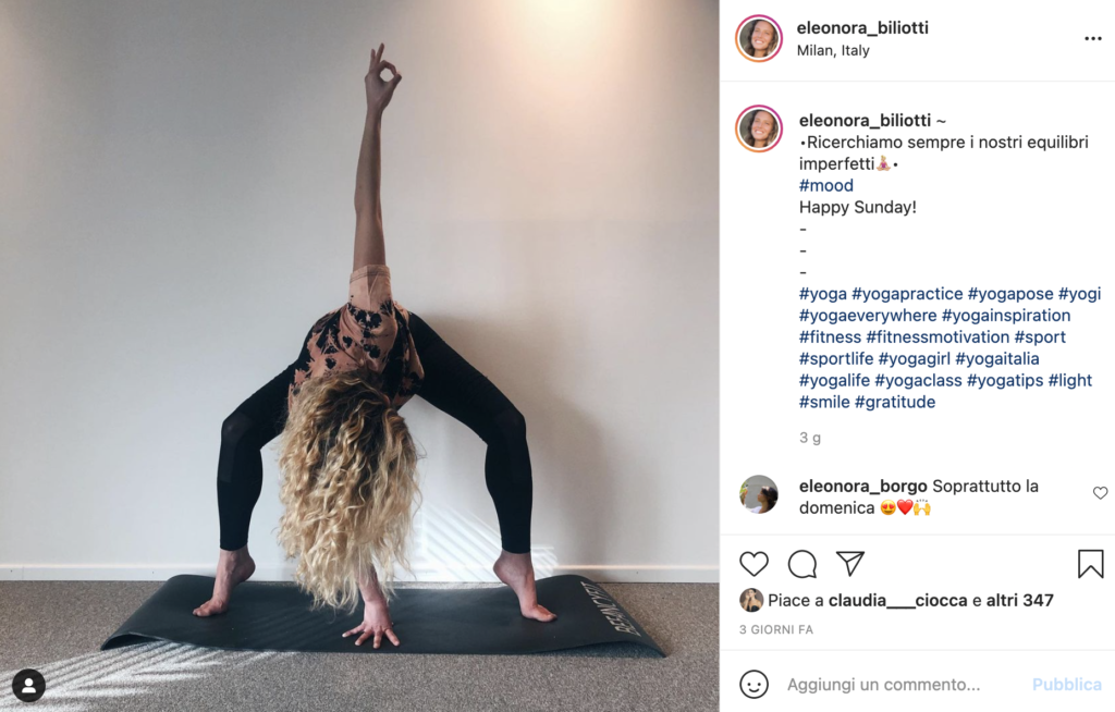 Influencer yoga Eleonora Biliotti 